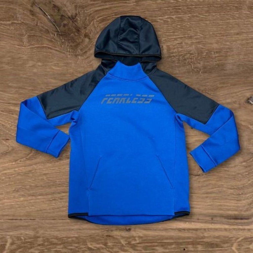 Old Navy Boys Active Go-Dry Blue Fearless Hoodie Pullover - Size L (10-12)